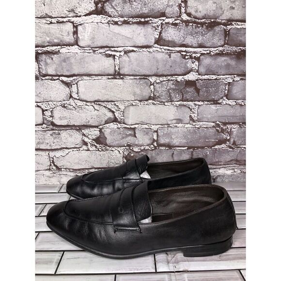 Ermenegildo Zegna Black Leather Square Toe Loafers Dress Shoes Men Sz 8.5M US/42 main image 11